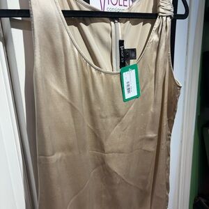 St. John Silk Sleeveless Shell in Champagne Beige